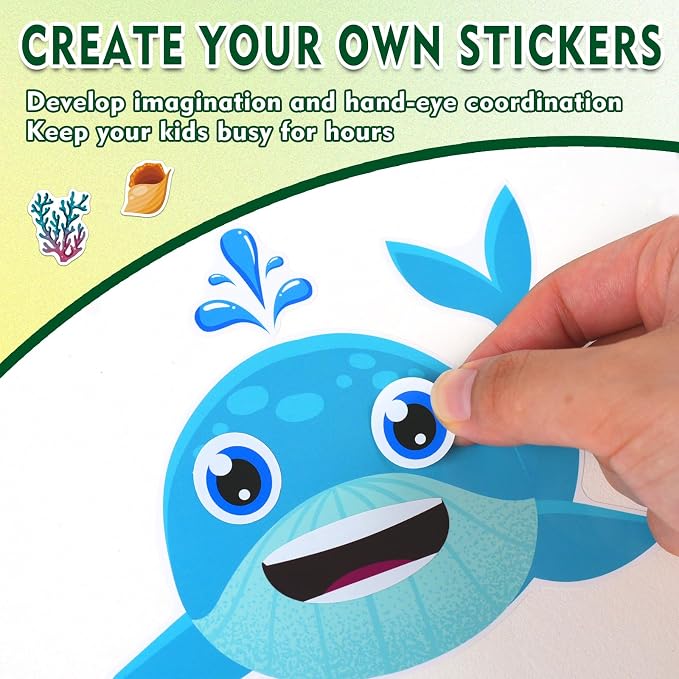 36 Make-a-Face Sticker Sheets for Kids | Mix 'n Match Animal Sticker Crafts with 6 Themes for Party Favors, Goodie Bag Stuffers & Classroom Activities