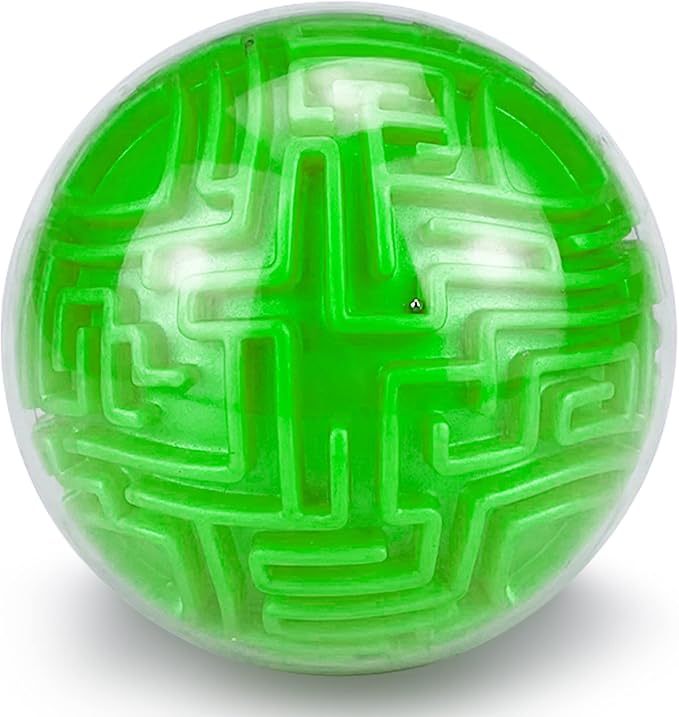 3D Maze Ball Puzzle Games Toys for Kids Age 6 7 8+ Boys Girls Gifts Ideas | Gravity Brain Teaser Puzzle Game Toy for Boy Girl, High Difficulty Challenge Maze Game for Road Trips, Birthday Gift (Green)