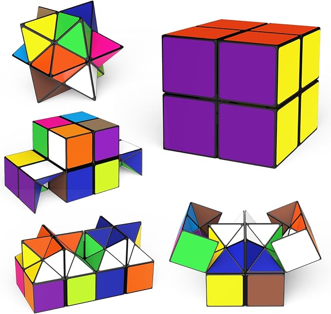 Euclidean Cube Fidget Toys for Kids 2 in 1 Star Cube Magic Cube Puzzle Toys | Fidget Cube for Kids and Adults, Yoshimoto Cube Travel Toy Stress Relief for All Age, Birthday Gifts for Boys Girls Ages 8-12