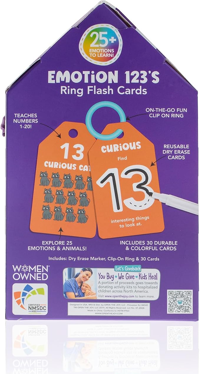 123 Number & Emotion Flash Cards – Kids Math SEL Learning