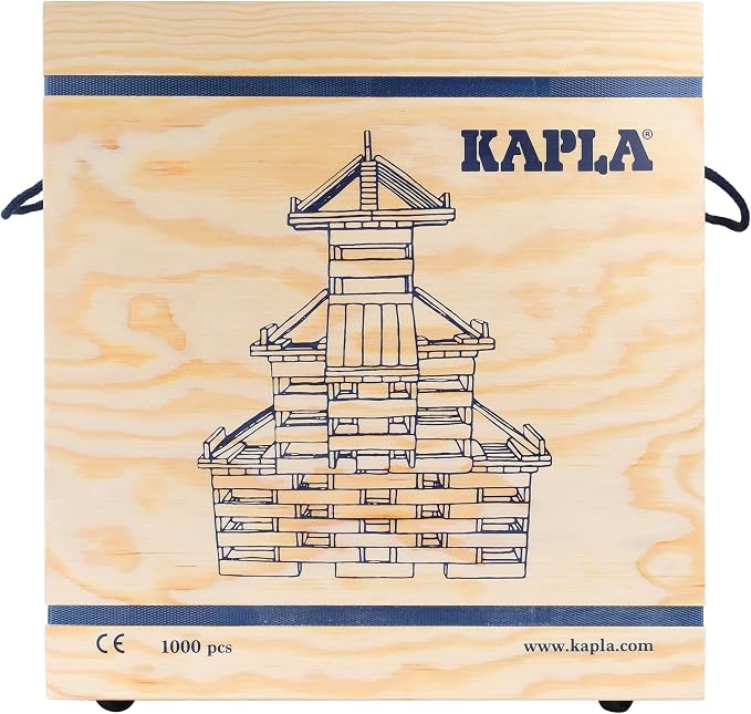 KAPLA Wooden Construction Set - 1000 Building Planks in a Chest - for Ages 3+