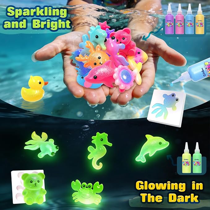 Magic Water Elf Craft Kits - DIY Squishy Maker Toys for Kids Ages 4-8 | Arts and Crafts for Kids, Gifts for Girls Boys, Make Squishies Toys Crafts Glowing in the Dark, Water Toys Birthday Gifts