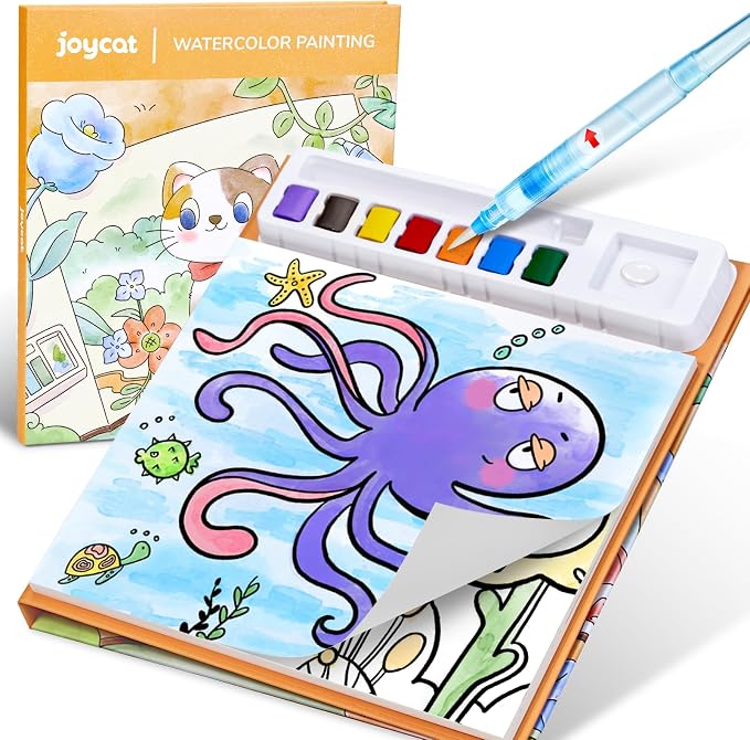 JoyCat Paint with Water Coloring Books for Toddlers (Common Knowledge) | Watercolor Painting Set for Kids Ages 3-5 & 4-8, Arts & Crafts Drawing Activity Travel Toy, Birthday Gifts for Boys & Girls