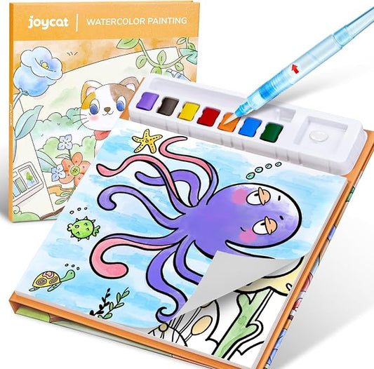 JoyCat Paint with Water Coloring Books for Toddlers (Common Knowledge) | Watercolor Painting Set for Kids Ages 3-5 & 4-8, Arts & Crafts Drawing Activity Travel Toy, Birthday Gifts for Boys & Girls