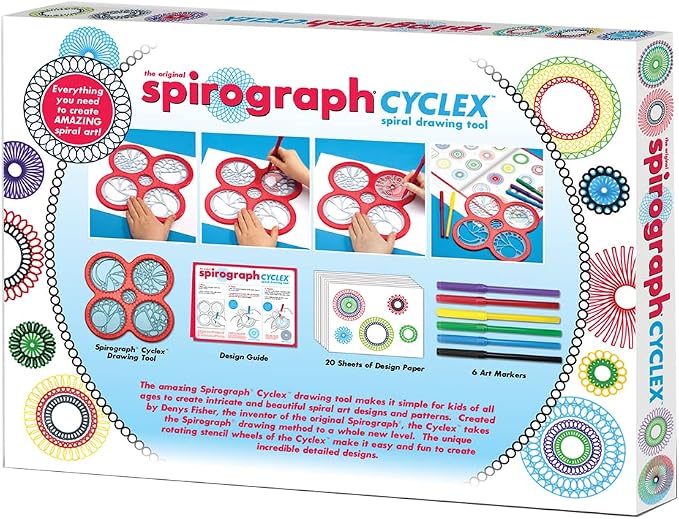 Spirograph – Cyclex Set – Art Kit – Rotating Stencil Wheel Creates Countless Designs – For Ages 8+