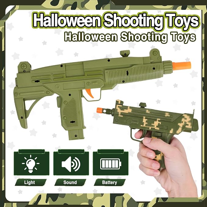 16PCS Kids Halloween Soldier Costume, Military Outfit with Accessories | Halloween Soldier Costume • 16PCS Military Set • Toy Accessories Included • Realistic Role Play • Ages 3-12
