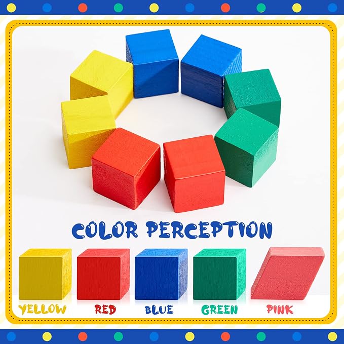 Deekin 70 Pcs Wood Geometric Solid Mini 3D Shape Wooden Building Block Bul | Montessori Stacking Toy Manipulatives Elementary Block for Preschool Learning Geometry Math Kindergarten Teaching Classroom