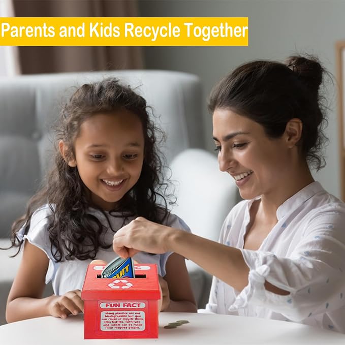 Fun Express Color Sorting Toys for Toddlers 1-3, 54 Pieces | Educational Recycling Game, STEM Learning Activities, Preschool Science & Earth Day Projects, Eco-Friendly Teaching Kit