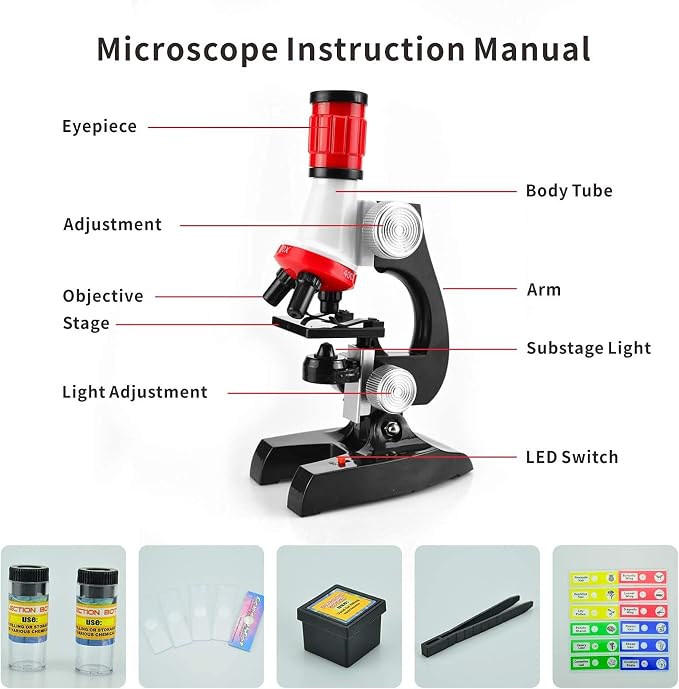 Science Kits for Kids Beginner Microscope with Sample Prepared Slides 12pc, Training Wheels 1 Pair Heavy Duty Rear Wheel for Kids Bikes for Bikes of 14 16 18 Inch