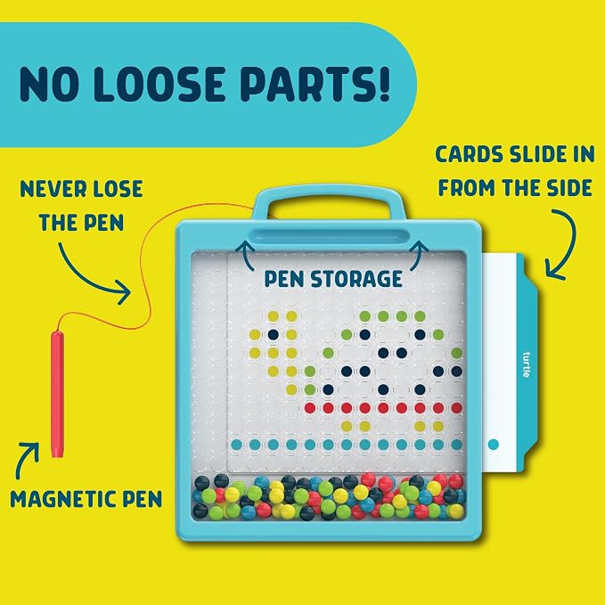 Chuckle & Roar Dot Art Designer, Magnetic Drawing Board, Mess Free, 3+ | Screen-Free Creative Play, Magnetic Bead Play, 50 Guided Activities, Road Trip Activities for Kids, Open-Ended Dot Art