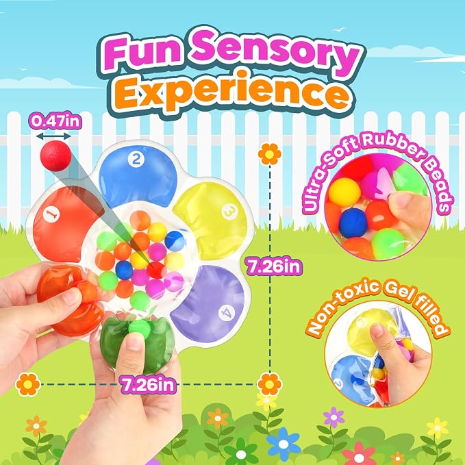 Color Sorting Sensory Toys for Kids, Airplane Travel Toy for Toddler | Squishy Squeeze Toy Quiet Fidgets for Classroom, Autism Montessori Toy Preschool Learning Activities, Gifts for Kids Ages 3+