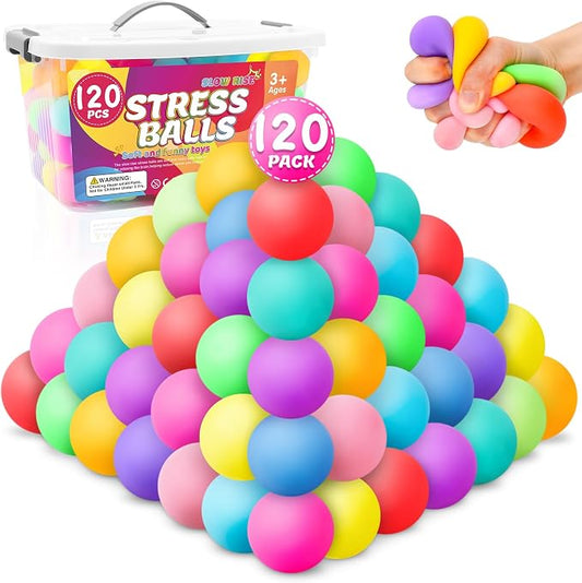 VISCOO 120 Pack Slow Rising Stress Ball,Stress Balls for Adults,Fidget Toys | Hand Therapy Sensory Squishy Ball for Stress Relief, Squishy Toys for Kids, Classroom Prize Box Party Favors