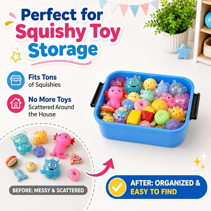 Sensory Bin with Lid for Toddlers 3 Pack 12.8 in, Stackable toy bins | Carolart Durable Plastic Sandbox for crafts, easy stack activity containers for sand, crafts, puzzles and toys