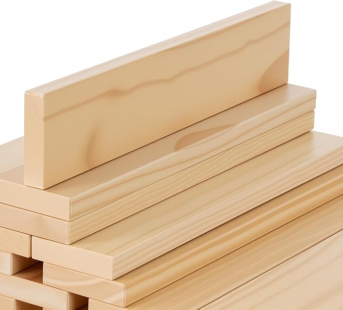 Giant Wooden Building Blocks for Kids& Classrooms - 32Pcs Extra Large Pine Construction Planks 19.7 in, Big Building Blocks Set for Outdoor & Indoor STEM Play, Jumbo Preschool Educational Toy (44 lbs)