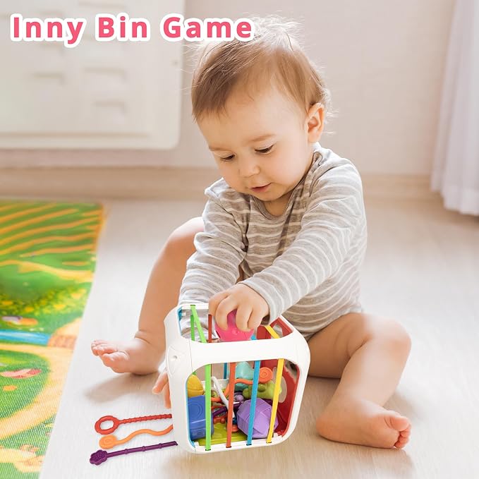 Montessori Activity Cube Learning Toy for Toddlers | 7-in-1 Shape Sorter for Baby Developmental, Birthday Gifts for 1-3 Years