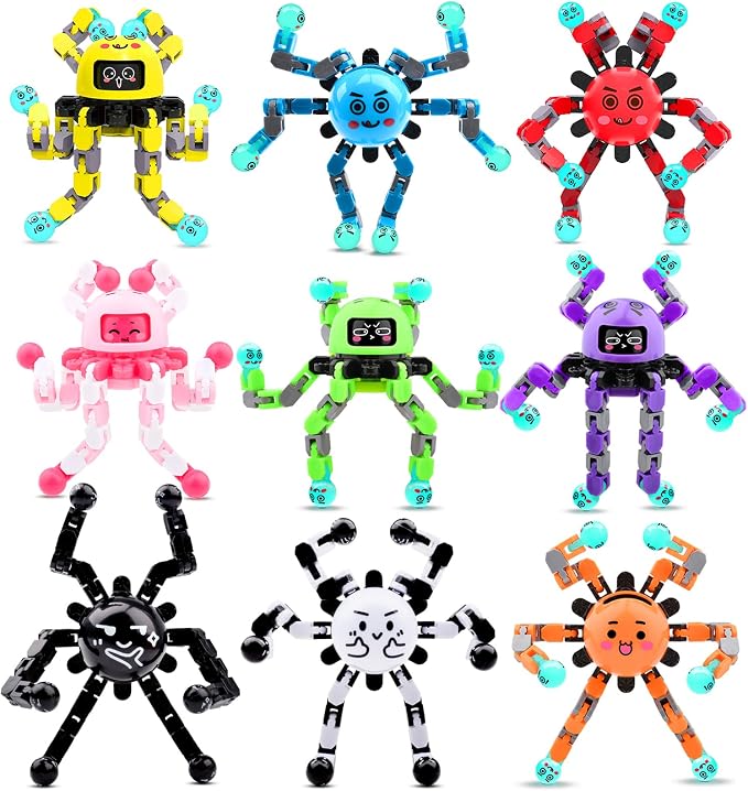 Transformable Fidget Spinner Toys for Kids and Adults,9 Pcs Travel Toys for Boys Girls Sensory Toy ADHD Stress Relief Toy,Party Favors Birthdays Gifts for Teens Road Trip Travel Essentials