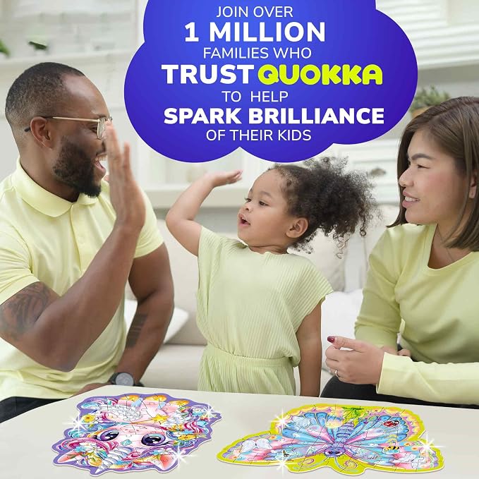 48 Piece Puzzles for Kids Ages 4-6 - 4 Jigsaw Kids Puzzles Ages 3-5 | Shimmery Princess, Mermaid, Butterfly and Unicorn Shaped Children's Game - Puzzles for Kids Ages 5-8 - Educational Toy Gift