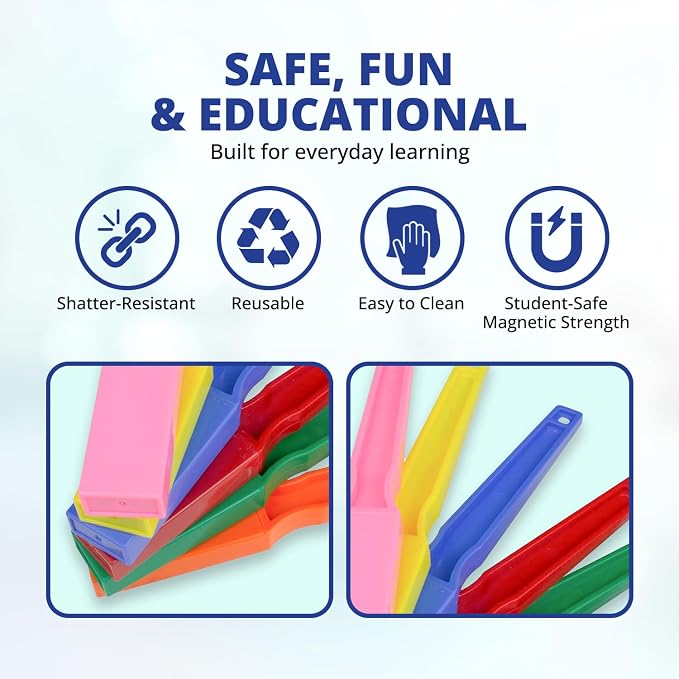 United Scientific™ STEM Magnetic Wands, Classroom & Homeschool (Set of 6) | Polyethylene-Encased Magnetic Wands, 6 Color-Coded Units, Builds Fine Motor Skills, STEM Curricula Support