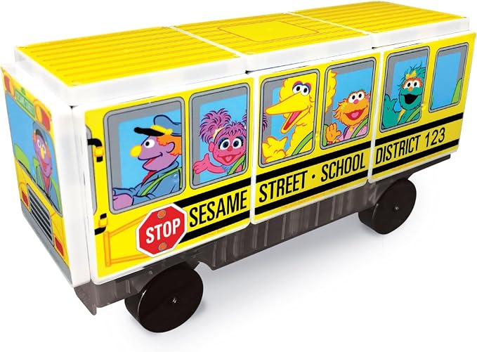CreateOn “Sesame Street” Toy, Magnetic Kids’ Building Toys from “Sesame Street” Books, School Bus Magnet Tiles, Educational Toys for Ages 3+, 15 Pieces