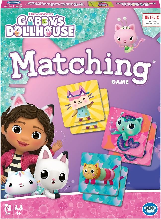 Wonder Forge Gabby’s Dollhouse Matching Game | Build Focus and Memory with Gabby, Pandy Paws, and More | Fun and Engaging Activity for Kids Ages 3+