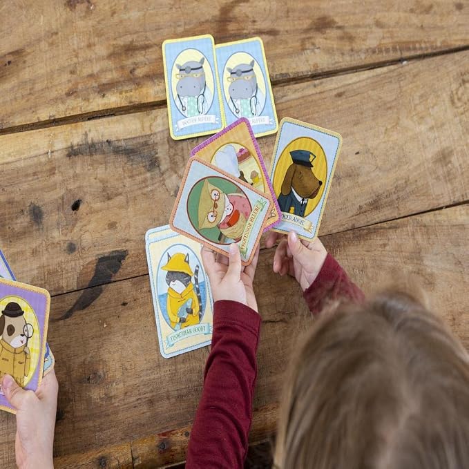 eeBoo Animal Old Maid Playing Card Game, 50 Cards, Ages 5+, 3+ Players | Introduces animals & builds vocabulary. Includes 50 laminated, animal themed cards. Develops patience & concentration