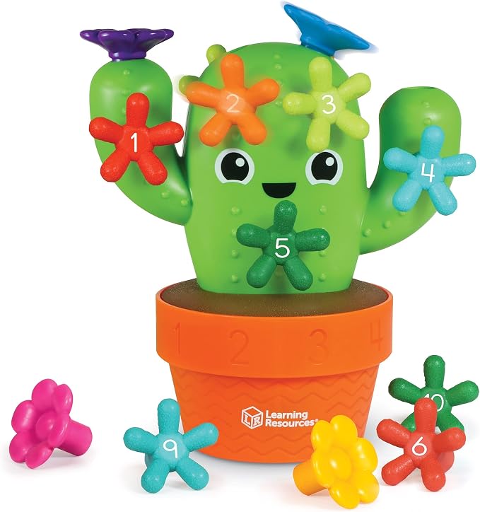 Learning Resources Carlos the Pop & Count Cactus - 16 Pieces, Age 18+ Months, Toddler Montessori Toys, Stacking Shape, Sorting And Matching Skill Activities, Educational Games