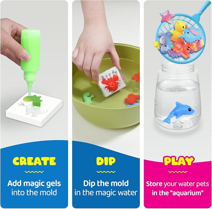 Magic Water Elf Craft Kits, Squishy Toys Arts and Crafts for Kids Girls | Squishy Making Kit, DIY Squishies Water Pets, Toddler Kids Toys Birthday Boys Girl Gifts, Crafts for Kids Ages 3 4-6 4-8 8-12