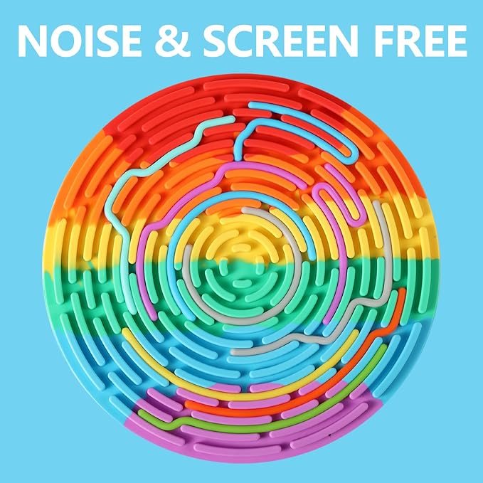2 Pack Sensory Fidget Toy, Silicone Sensory Activity Board for Calming, Stress, Anxiety, ADHD & Autism for Kids 3+ & Adults