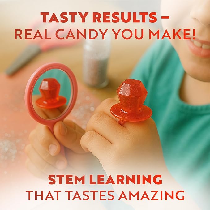 Playz Edible Candy Making Kit for Kids Age 8-12 Years Old with 40+ Fun | Science Experiments, DIY Chemistry kit for kids Rock, Gummy, Chocolate, hard candy maker, STEM Toys/gift for Girls and Boys
