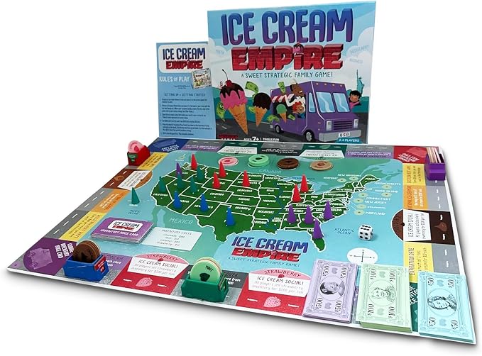 Ice Cream Empire Board Game for Kids and Adults, Ages 7+ | Manage stock, set prices, and open truck routes to build a thriving sweet treat business each round