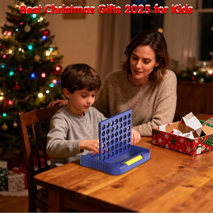 Pup Go 4 in a Row Game, Strategy Board Games, Connect & Win Four in a Line | Foldable Holiday Travel Essential, Family Game Night, 2 Players for Kids and Adult, Best Gifts for Boys and Girls 3-12 (Blue)