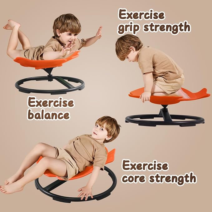 Autism Sensory Spinning Swivel Chair for Autistic Kids | 360° Spin Seat Toy for Children,Sit and Spin Sensory Chair for Balance and Motion Training,Sensory Toys,Holds 220 Lbs