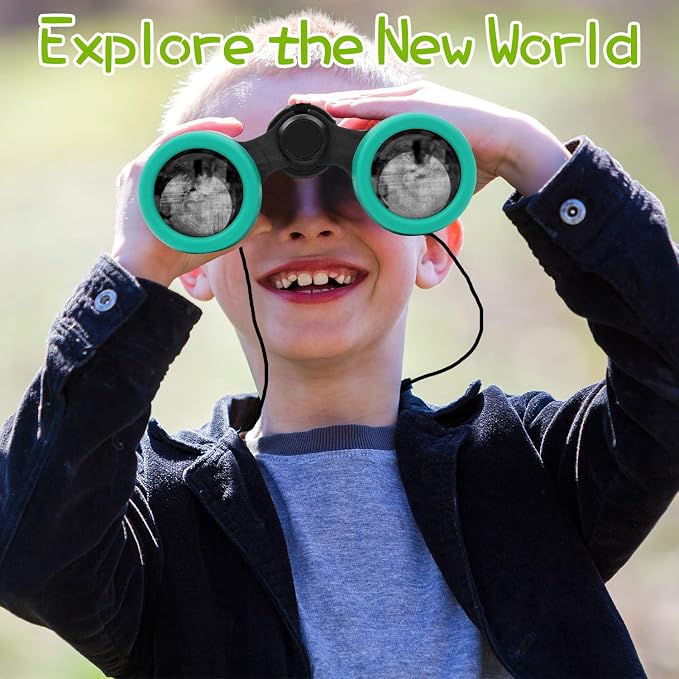 Scotamalone Kids Binoculars Shock Proof Toy Binoculars Set for Age 3-12 Years Old Boys Girls Bird Watching Educational Learning Hunting Hiking Birthday Presents
