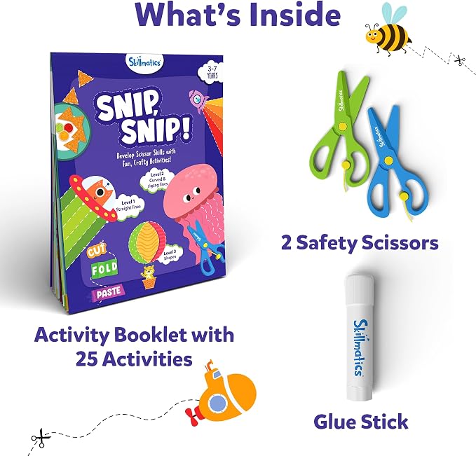 Skillmatics Poke-in Art Flower Bouquet & Snip Snip Bundle, No Mess Art for Kids, DIY Creative Activity, Gifts for Boys & Girls Ages 3, 4, 5, 6, 7, 8, 9