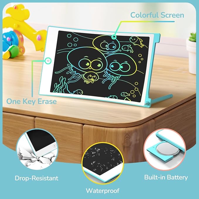 TECJOE 4 Pack LCD Writing Tablet, 8.5 Inch Colorful Drawing Board, Kids Travel Games Activity Learning Toys, Birthday Gifts for 3-8 Year Old Boys Girls Toddlers Preschooler | Colorful Doodle Board, Travel Road Trips Essential, Quiet Time, Learning Toys...