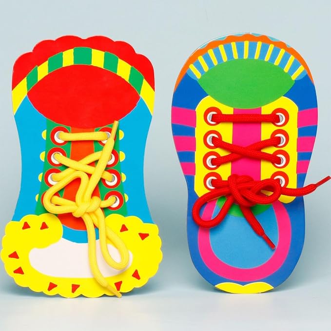 Shoes Tie Practice for Toddler, Learn to Tie Shoes, Fillable Shoelace Threading Teaching Lacing Tool, Shoe Tying Practice Toy for Boys Girls, 2 Pack, IA05HS6845V0E5G9