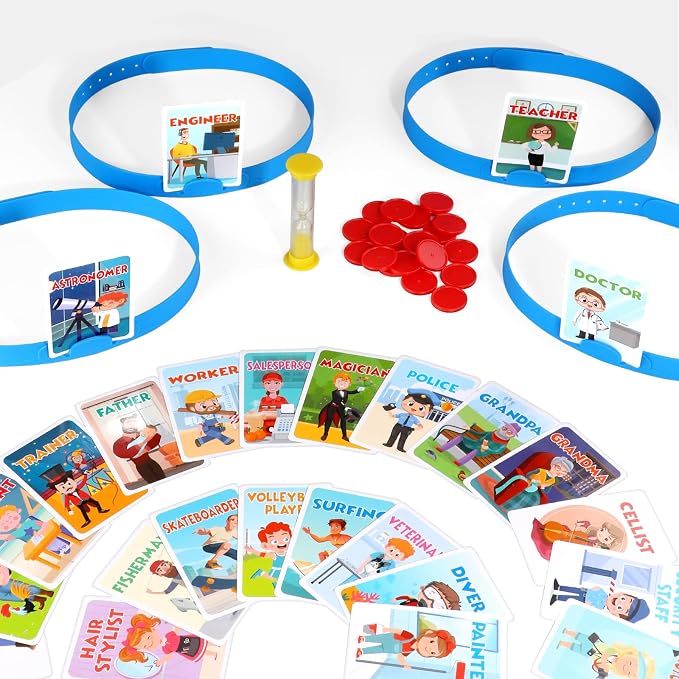 Headbands Game for Kids – Guessing Board Game to Boost Vocabulary | Critical Thinking, and Social Skills – Quick Question Family Game Night for 2–4 Players – Travel-Friendly Fun (Career Theme)