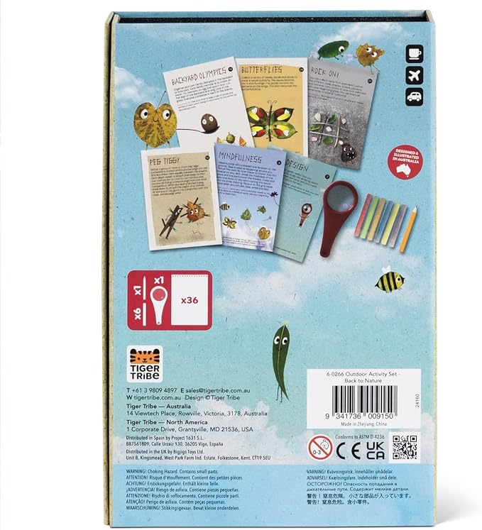 Tiger Tribe: Outdoor Adventure Set for Kids, Engaging Nature Exploration Activity Kit with Chalk, Magnifying Glass & More for Ages 5+