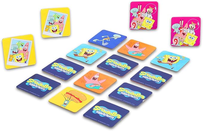 Nickelodeon SpongeBob Memory Game - Educational Toy Bundle with Memory Matching Game, Stickers & Door Hanger