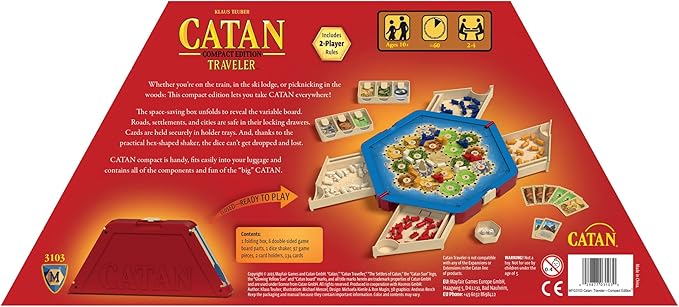 CATAN Traveler COMPACT EDITION Board Game - Settle, Trade, and Build on the Go! Strategy Game, Family Game for Kids and Adults, Ages 10+, 2-4 Players, 60 Minute Playtime, Made by CATAN Studio | Settle, Trade, and Build on the Go, Strategy Game, Family ...