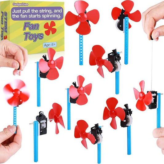 10 Bulk STEM Fan Kits for Kids, Party Favors Birthday Return Gifts Science Toys STEM Kit, Educational Classroom Crafts Projects for Boys, Summer Activities 8 9 10 Year Old