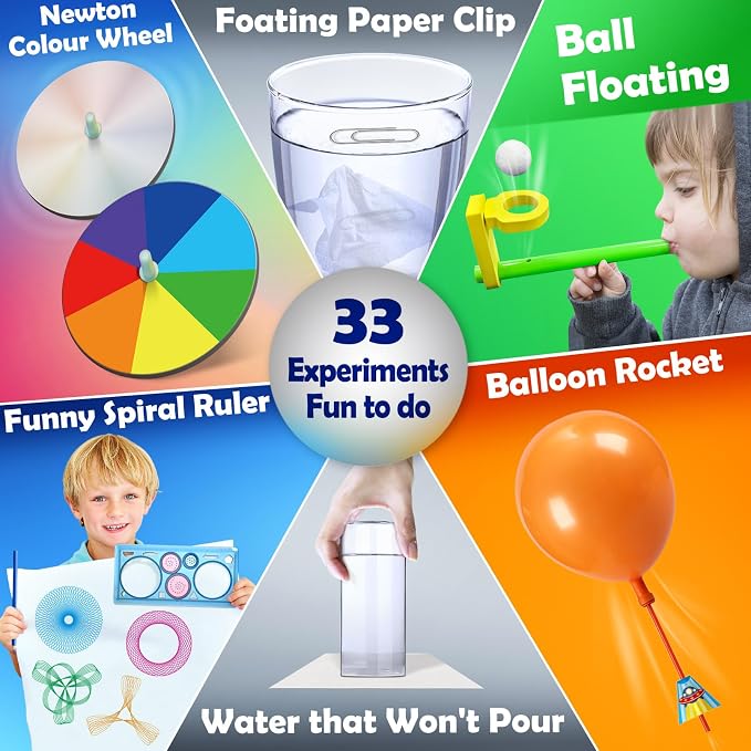 UNGLINGA 33 Experiments Science Kit for Kids | Science S.T.E.M Toys Gifts for Boys Girls Learning Educational Chemistry Set, Volcano Erupting, Scientis Kit