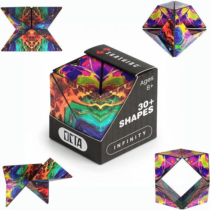 Shashibo OCTA Magnetic Puzzle Toy, Stress Relief Fidget Toy | 30+ Possible Shapes, Sensory Fidget Toy For Adults & Kids, Fun Shape Shifting Puzzle Toy For All Ages