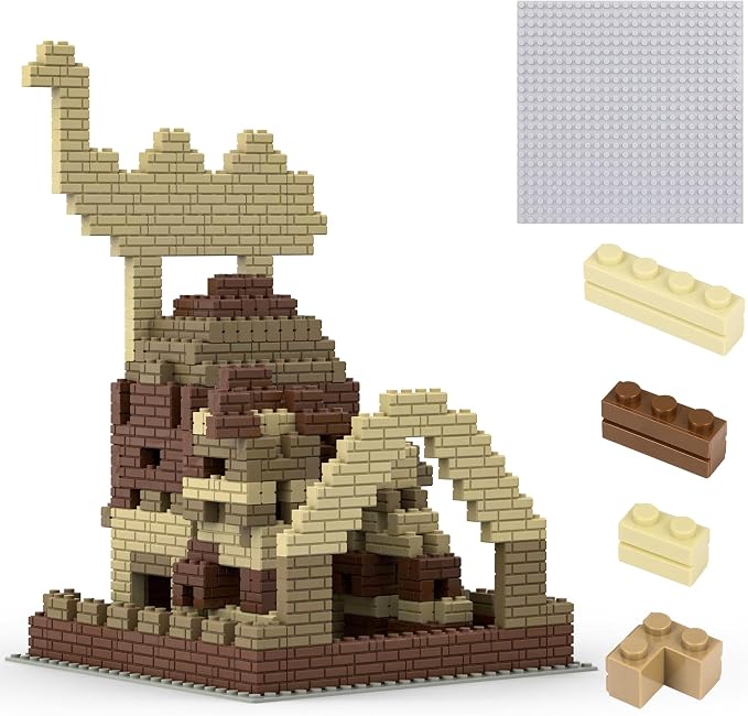Masonry Profile Building Bricks Set, Building Pieces Includes Medium Building Brick Parts、Base Plate、Tall Streetlamp and Prickly Bushes Compatible with Major Brands Classic