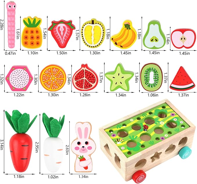 Toddlers Montessori Wooden Educational Toys for Boys Girls Age 1-3 Year Old | Shape Sorting Toys 1st One First Birthday Girl Gifts for Baby Kids 1 2 3, Wood Preschool Learning Fine Motor Skills Game