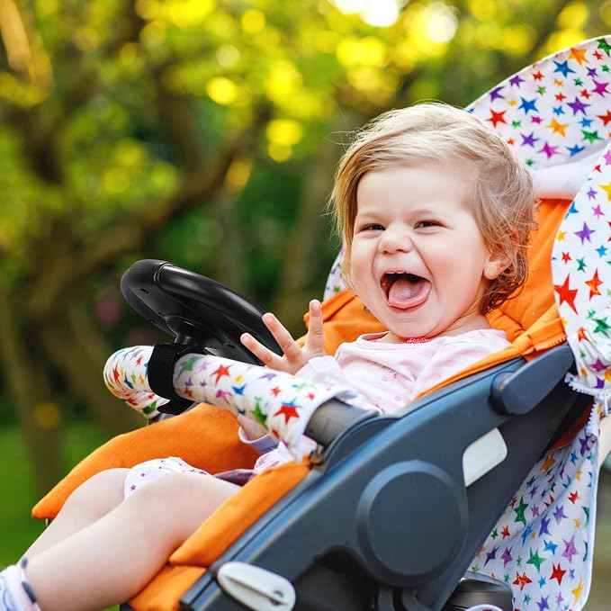 Accmor Stroller Steering Wheel Toy, Steering Wheel for Shopping Carts | Simulated Steering Wheel Universal Detachable Pretend Driving Funny Stroller Toy Attachment