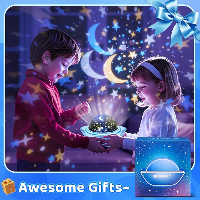 Night Light for Kids Night Light Projector, Baby Night Lights for Bedroom, Star Projector Galaxy Light Star Lights for Bedroom, Glow in The Dark Stars for Ceiling, Baby Sensory Toys, Kids Room Decor