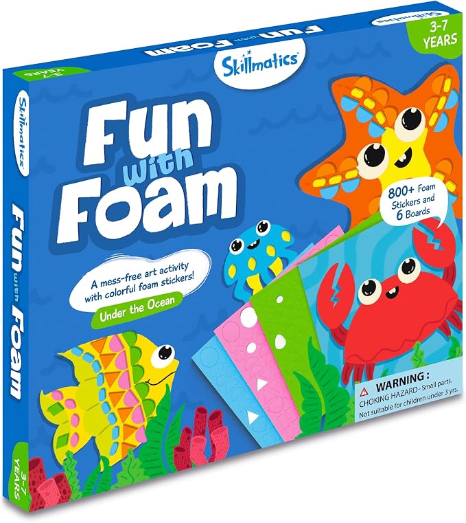 Skillmatics Foam Sticker Art Activity – Under The Ocean, Mess-Free Fun | 800+ 3D Foam Stickers, DIY Felt Craft Kits for Kids, Gifts for Girls & Boys Ages 3, 4, 5, 6, 7