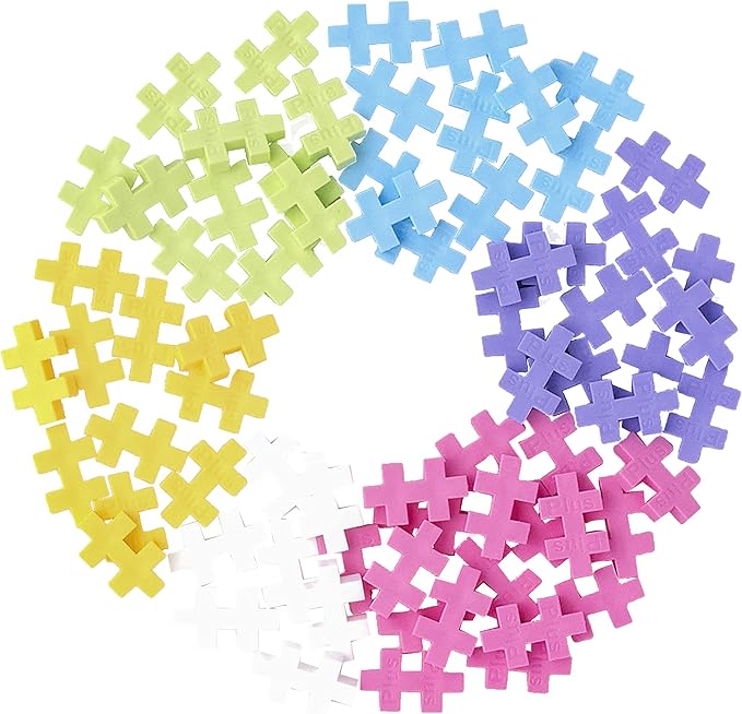 PLUS PLUS Pastel Color Mix Tube - Mini Interlocking Building Blocks Set | Roadtrip Essentials for Kids, Sensory Bin Fillers, Math Manipulatives, Classroom Must Haves, Kids Airplane Activities