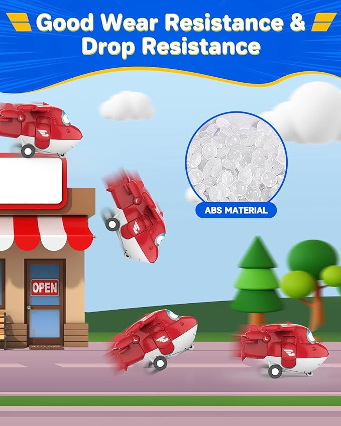 Super Wings Toys, Transformable Toys 2 Inch, Airplane Toy for Kids 3-5 Years Old, 15 Packs Transforming Jet Playset, Real Mobile Wheels, Birthday Party Supplies for Preschool Boys and Girls